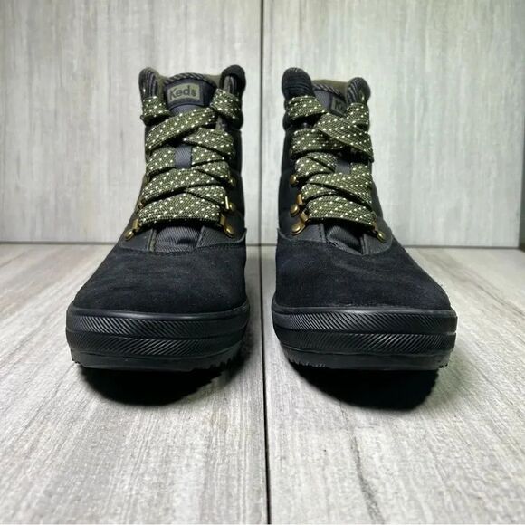 Keds Black Suede & Splash Mix Camp Boot Lace Up Round Toe wh65517 Womens Size 9 - Picture 4 of 9